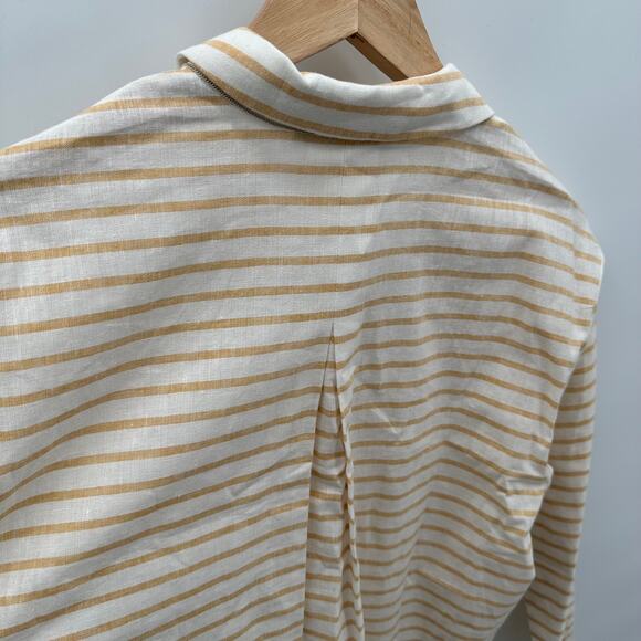 LAFAYETTE 148 Organic Cotton Linen Blend Button Down Shirt // M - Picture 7 of 7